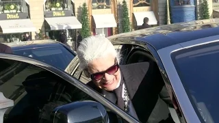 EXCLUSIVE:  Karl Lagerfeld in front of the Ritz Paris hotel