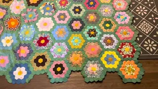 Stitching Together Memories: Grandmother's Flower Garden Quilt Update!