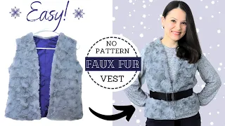 QUICK & EASY faux fur vest -  sewing and drafting tutorial!