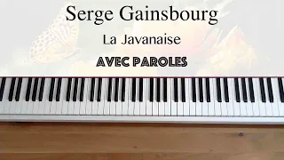 Serge Gainsbourg - La Javanaise (avec paroles) - Piano