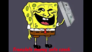 Hey Mr. Krabs. Translate money into Czech