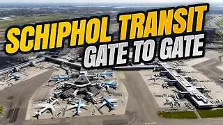 Schiphol Airport Amsterdam Terminal Tour,  Complete walk from gate to gate and into Schengen Area.