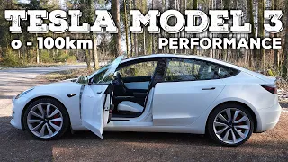 2021 Tesla Model 3 Performance Facelift | Acceleration Speed Test 0 to 100 km