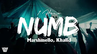 [1 Hour] Marshmello, Khalid - Numb (Letra/Lyrics) Loop 1 Hour