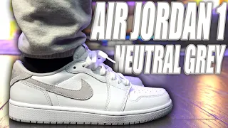 2021 AIR JORDAN 1 LOW "NEUTRAL GREY" REVIEW AND ON FOOT IN 4K !