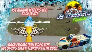 Iceberg 100 Race Promotion for RC paved oval (pan car) breakout trucks February 6th 2021