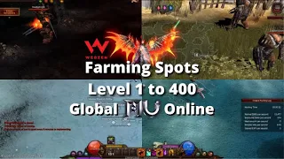 Farming Spots level 1 to 400 Global MU online Webzen (GMO) Guide