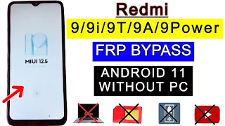 Redmi 9/9i/9t/9a/9 Power FRP Bypass Android 11 | All Redmi Google Account Bypass Without Pc 2024 New