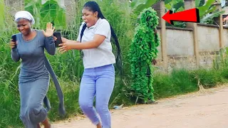 SHE ALMOST COLLAPSED FROM THE FRIGHT! BUSHMAN PRANK