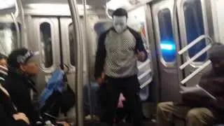 Breakdancers in NYC subway train perform with Lenin Takoy Molodoy Russian song Ленин Такой Молодой