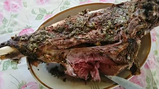 Баранья нога в самодельном тандыре ENG SUB Leg of lamb in a homemade tandoor