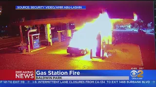 Car Fire Sets Baldwin Park Gas Station Ablaze