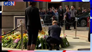 The Earl and Countess of Wessex visit Queen Elizabeth II tribute at St Ann’s Square in Manchester