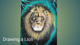 Drawing a lion with pastel colours,#drawing,#art,#pastel,#colours