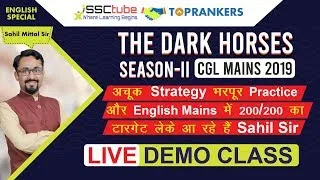 🔴Demo Session 02 | English CGL Mains | Sahil Mittal Sir