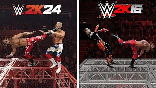 Best Extreme FINISHERS in WWE 2K24 Vs. WWE 2K16 !!!