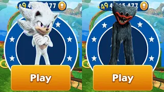 Sonic Dash vs HUGGY WUGGY Run - Movie Hyper Sonic vs All Bosses Zazz Eggman All Characters Unlocked