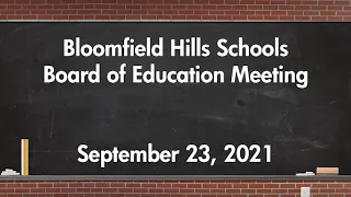 BHS: Board of Educations Meeting Sept. 23, 2021