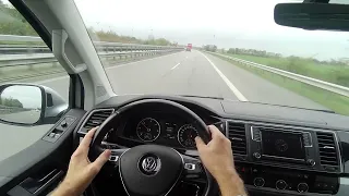 VW VOLKSWAGEN T6 MULTIVAN 2.0 TDI Highline Top Speed Test Drive on Autobahn