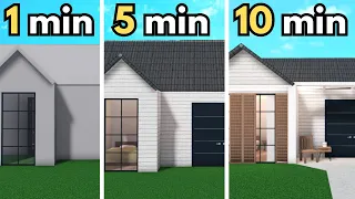 Building a Bloxburg House in 1 MINUTE, 5 MINUTES AND 10 MINUTES!