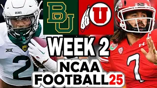 Baylor at Utah - Week 2 Simulation (2024 Rosters for NCAA 14)