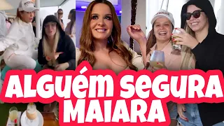 Maiara se diverte com Marilia Mendonça em festa no litoral e web reage: ''Vocês são demais''