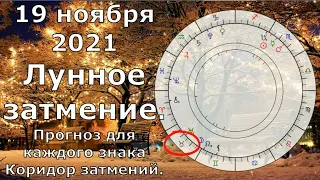 Лунное затмение 19 ноября 2021. Коридор затмений. Что принесёт каждому знаку зодиака.