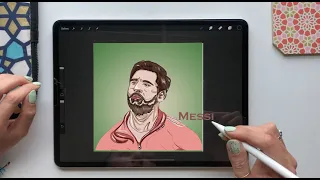 Lionel Messi art - PAINTING IN PROCREATE - STEP BY STEP GUIDE FOR BABIES