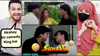 Pakistani Reaction on  Ajay Devgan, Akshay Kumar comedy scene | Suhaag Hindi action Movie