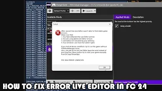 ERROR FIFA MOD MANAGER / LIVE EDITOR FIFA/FC 24