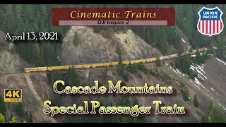 Special Passenger Train through the Mountains (4K) | UP OCS Train | DJI Inspire 2 | April 13, 2021