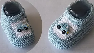 Sapatinho de crochê para bebê menino muito fácil de fazer