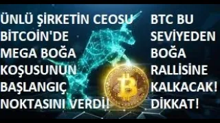 BİTCOİN BURAYA GELİRSE SOLUĞU 100.000$'DAN ALACAK!🚀BTC BU SEVİYE MEGA BOĞA'NIN BAŞLANGICI!🔥ÜNLÜ CEO🚀