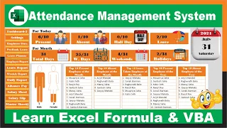 #165-Fully Automated Attendance Sheet In Excel (2021) | Complete Attendance Management System