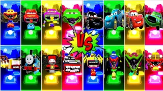 McQueen Eater All Videos Megamix - McQueen Car🆚 McQueen Police Car🆚 Choo Choo Charles 🎶 Who is Best?