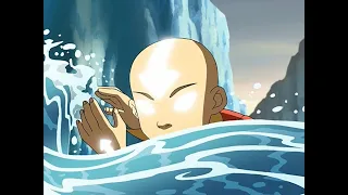 Aang using waterbending in avatar state