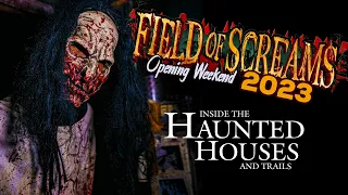 VLOG: Field of Screams 2023 | OPENING WEEKEND | All Houses & Attractions + ALL NEW Chainsaw Bar!