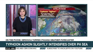 PAGASA: Typhoon 'Aghon' slightly intensifies over PH sea east of Aurora | ANC