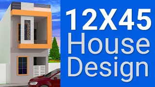 12X45 Small House design and 3d floor plan