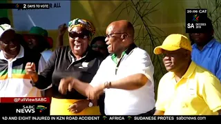 Jacob Zuma attends the ANC's Siyanqoba rally in Pietermaritzburg