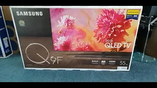 Samsung 2018 Q9 QLED QE55Q9FNAT Quick Unbox, Setup with Demo