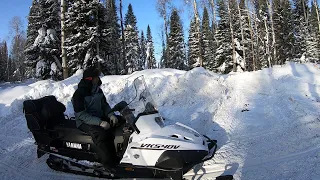 По тайге на снегоходах Yamaha Viking 540V / Жизнь в тайге