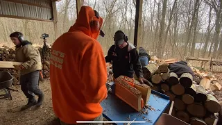 Hard Working Man Visits Joes Premium Firewood Videos! Splitting & stacking test Eastonmade Ultra #21