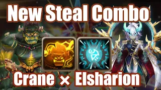 New Steal Combo Crane × Elsharion Debut🙃🙃🙃【Summoners War RTA】