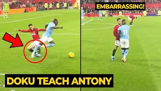 Antony escapes red card after his clash against Jeremy Doku during Man United vs Man City