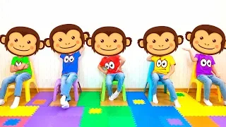 Five Little Monkeys and Baby Nursery Rhyme Song Fun Video