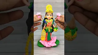 Maa Lakshmi Making With Clay🙏🌺🏵️🌺🙏Old Barbie Doll Makeover To Goddess Lakshmi Maa🙏🙏🙏 #navaratri