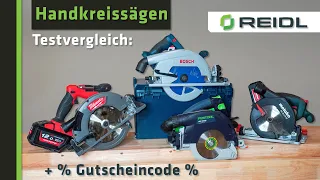 Akku-Handkreissägen-Testvergleich / Bosch, Milwaukee, Festool oder Metabo - REIDL