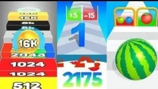 Ball Run Fruit Merge Satisfying gameplay / Merge Number Run Master / Number Ball 3D - Merge Number