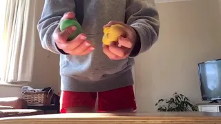 Popping two slime balloons